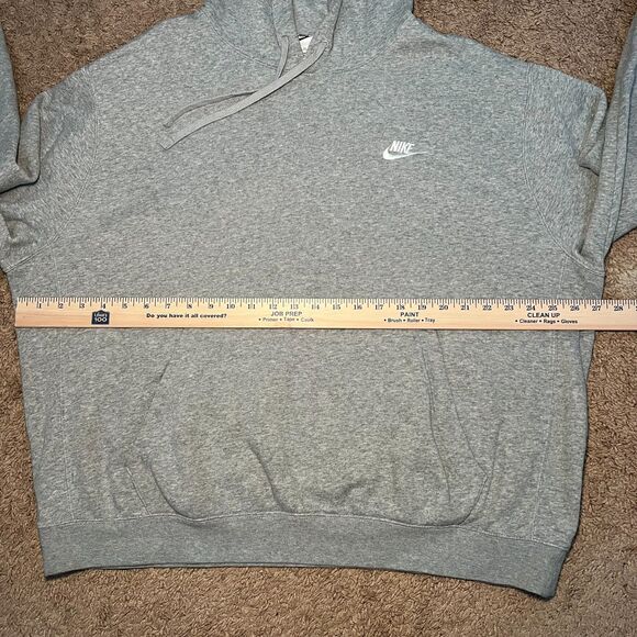 Nike Hoodie Mens XL Gray Pullover Long Sleeve Fleece Swoosh Sweatshirt - Picture 5 of 5
